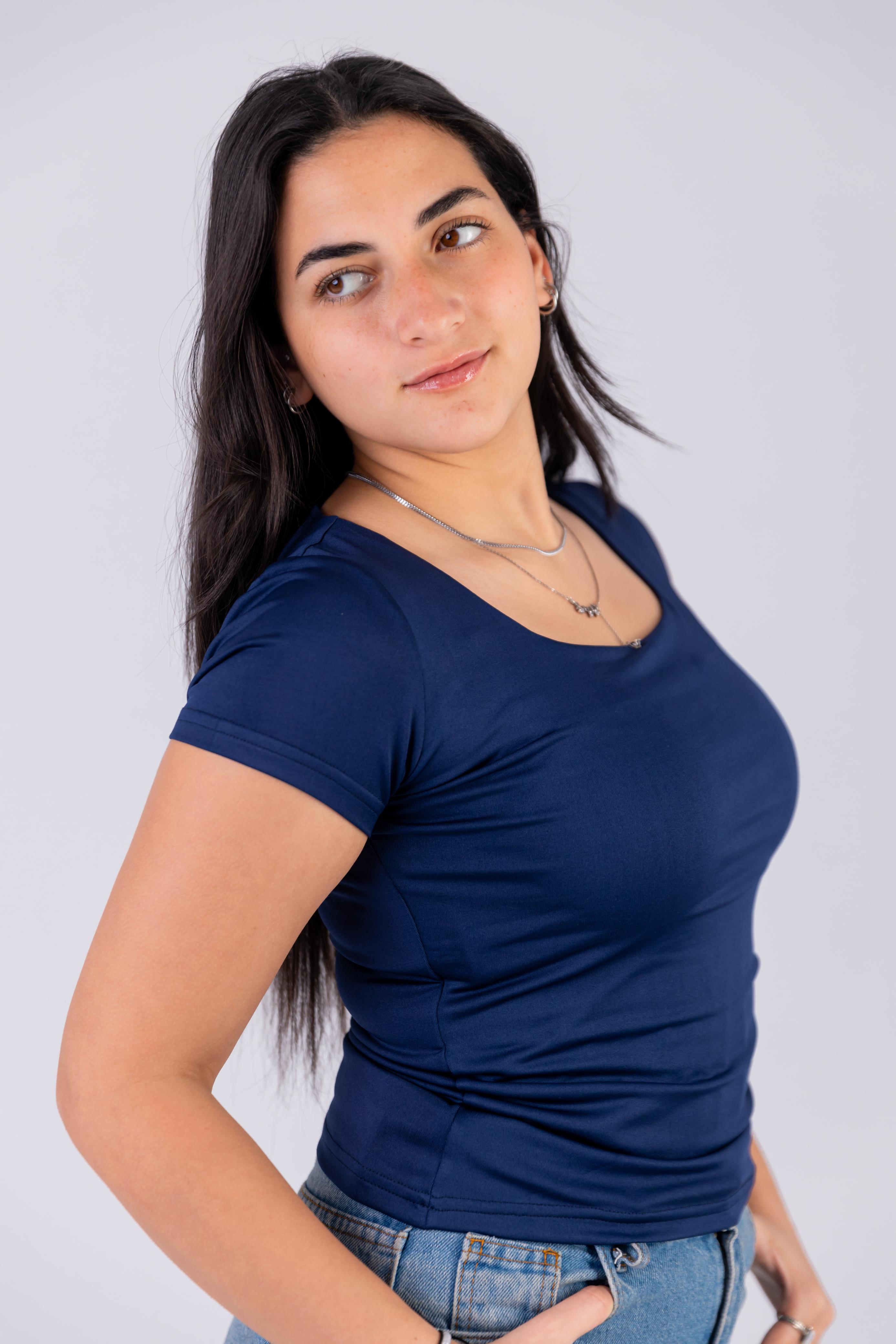 Half Sleeve top-NAVY BLUE