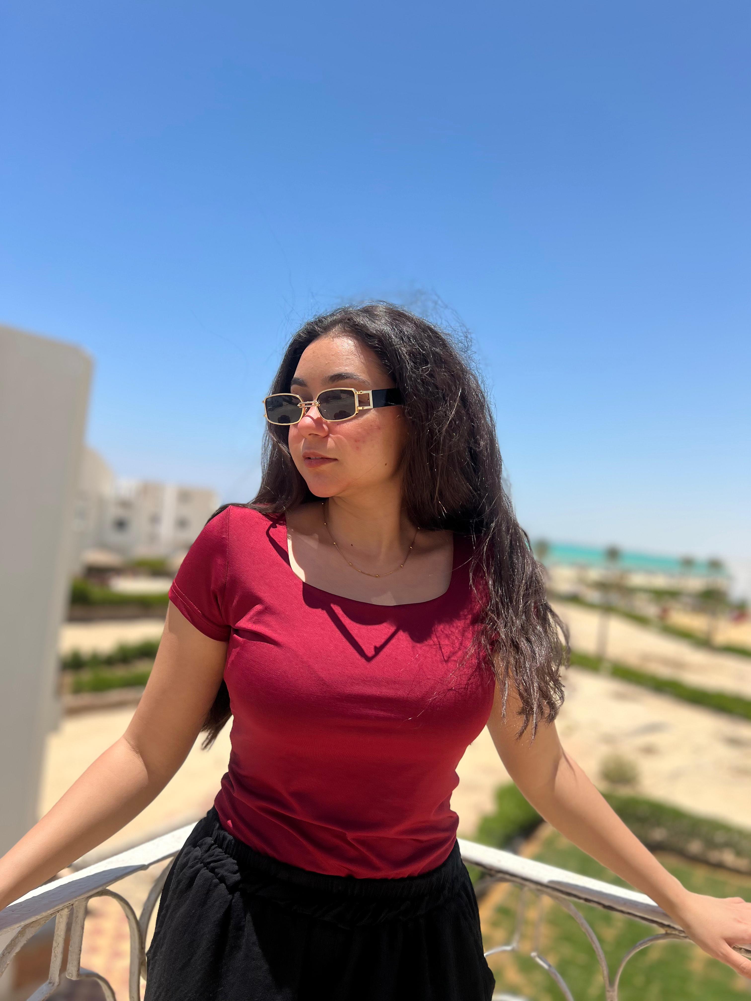 Half Sleeve top-BURGUNDY
